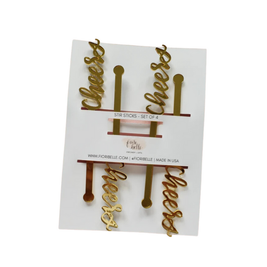 Gold Cheers Drink Stirrers