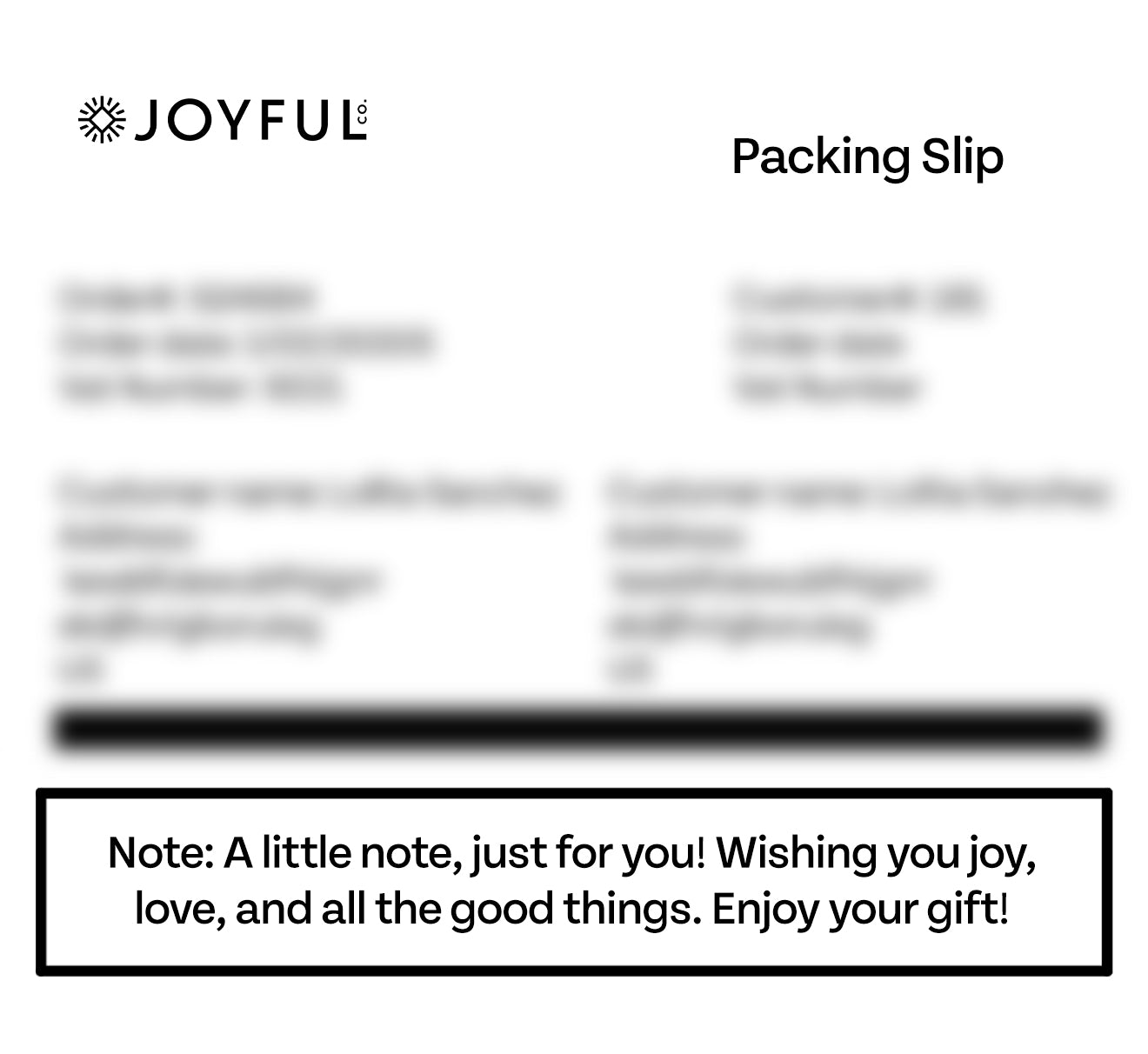 Message on Packing Slip (FREE)