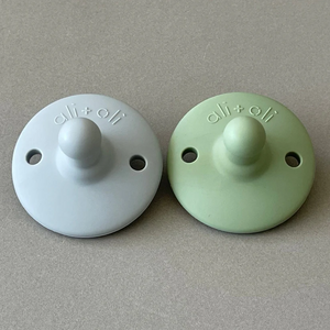 Ali + oli - Pacifier Set Round (Grey & Sage)