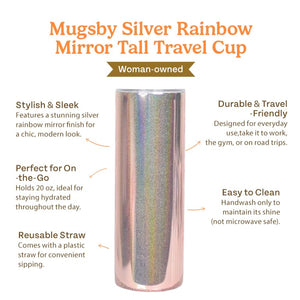 Silver Rainbow Mirror Tall Travel Cup