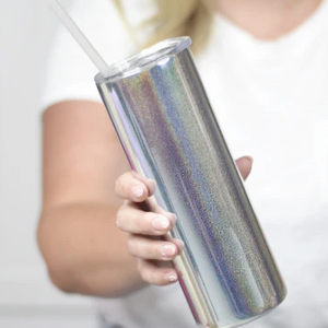 Silver Rainbow Mirror Tall Travel Cup